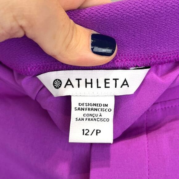 ATHLETA Vienna Slim Pants High Rise 882642 Stretch Purple Size 12 Petite 12P - Picture 3 of 10